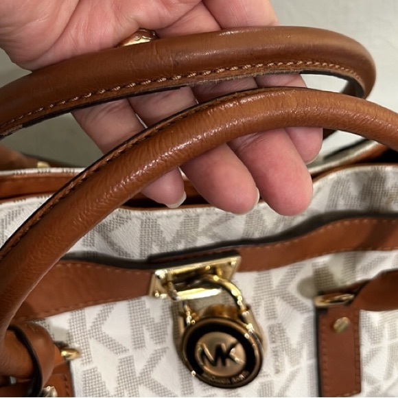 Large Michael Kors Hamilton White and Brown - Picture 7 of 16